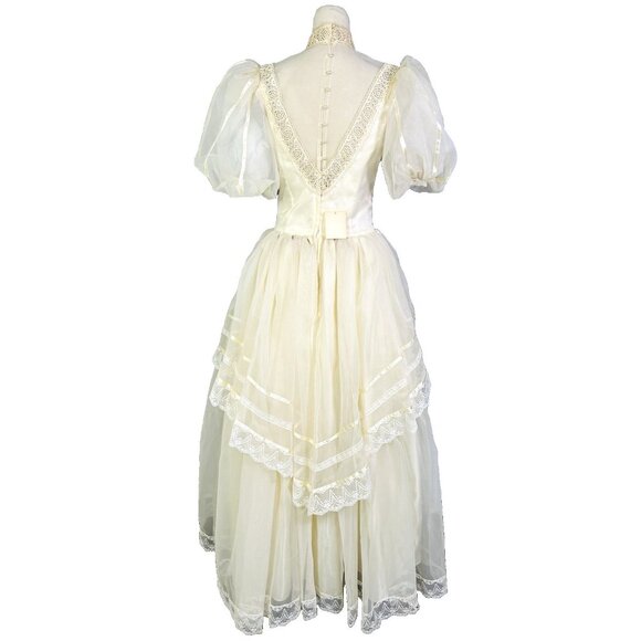 Vintage NWT Jessica McClintock Romantic Renaissance Bridal Dress Victorian 9/10 - Picture 7 of 16